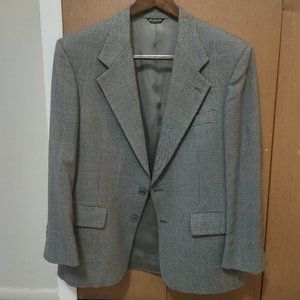 Vintage Bill Blass 42R Black / White Houndstooth 100% Wool Sport Coat Blazer